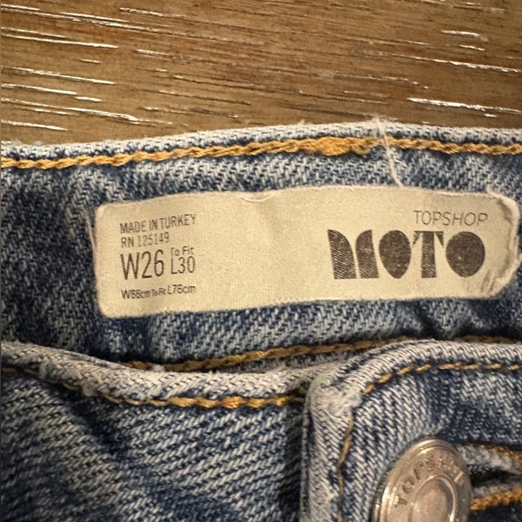 Topshop Straight Leg Blue Denim Jeans - Picture 3 of 4